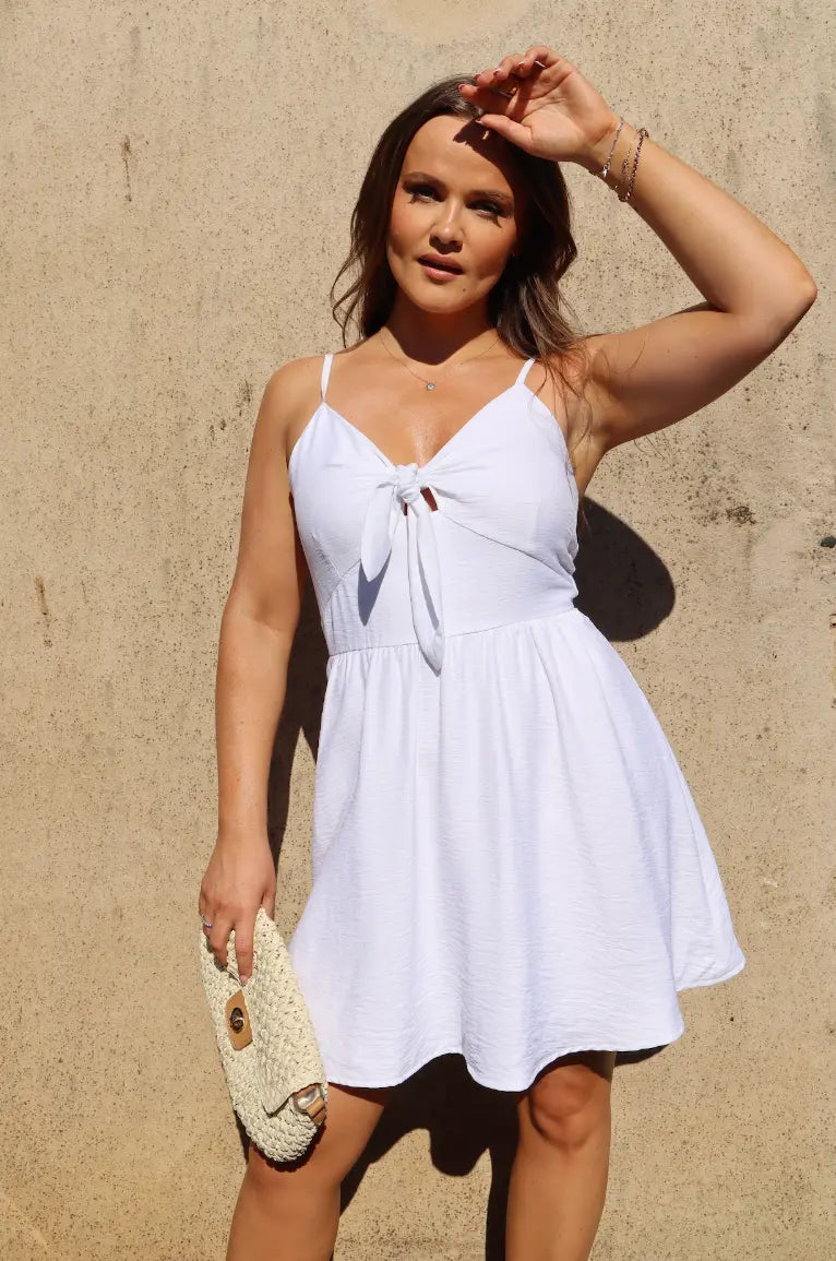 Skater Dress Adjustable Straps 'Frankie' - Pearl Elrstyle