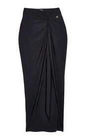 Long Shaping Swim Skirt with Knot-front and Split-leg RELR
