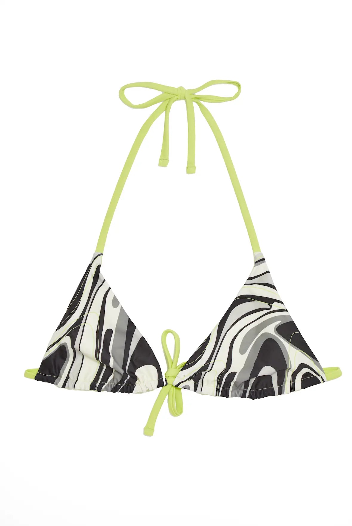 Triangle Halter Neck Reversible Abstract Bikini Top RELR