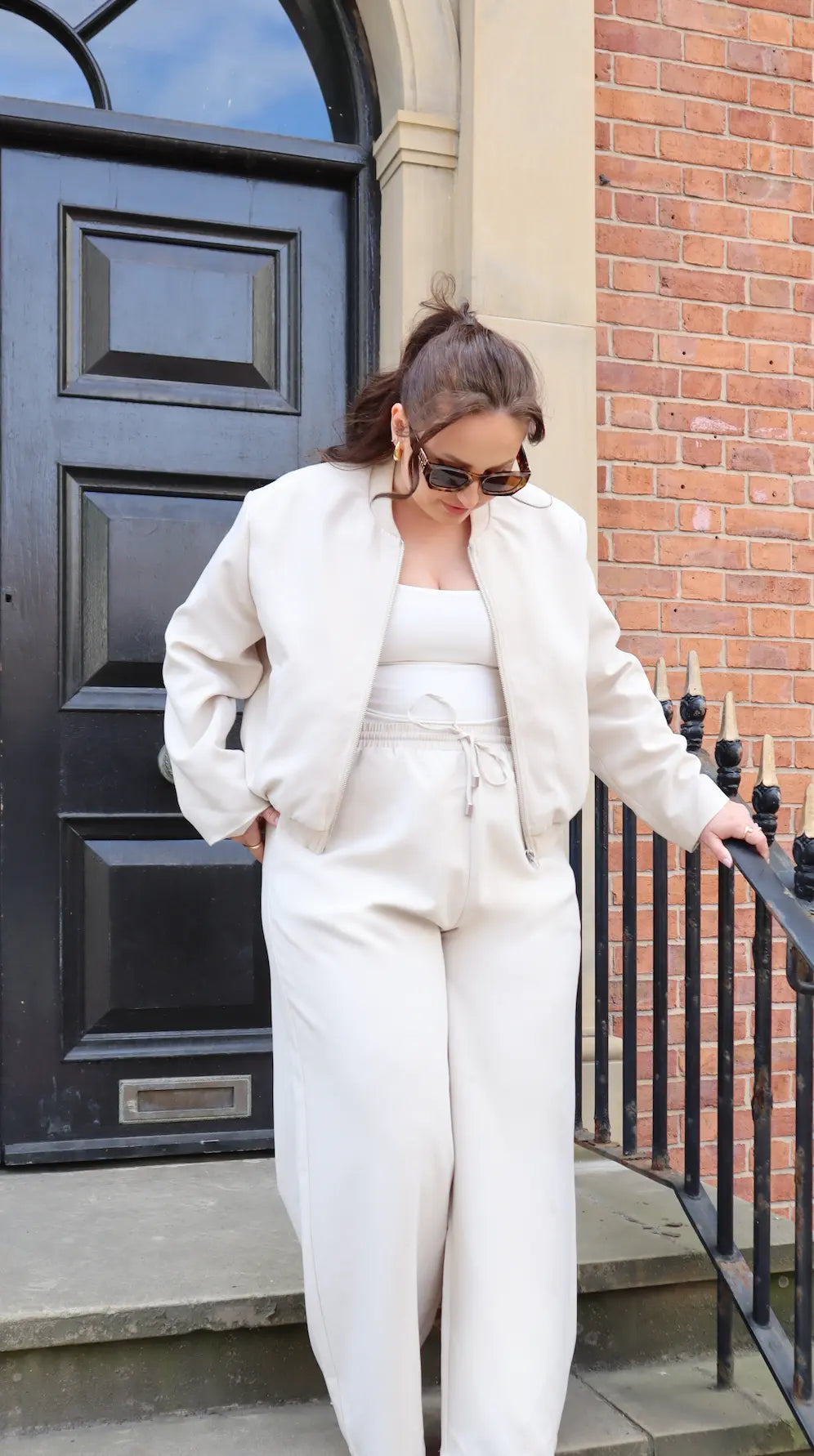High Waisted Wide Leg ‘Mila’ Trousers - Almond Milk Elrstyle