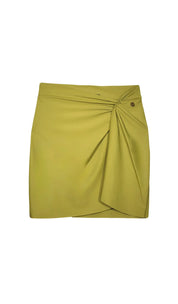 Knot Side High Waist Split-Front Mini Swim Skirt Elrstyle