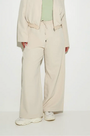 High Waisted Wide Leg ‘Mila’ Trousers - Almond Milk Elrstyle