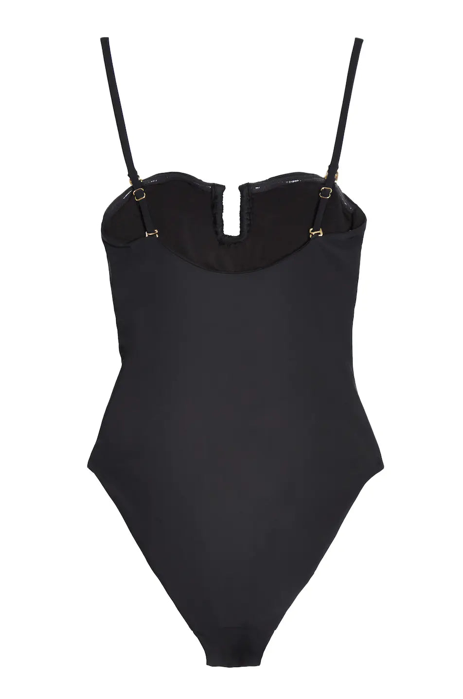 Bandeau Removable Strap Control Swimsuit With Tie Side Elrstyle