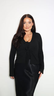 Luxe Ribbed Knit Tie Front 'Blake' Top Elrstyle