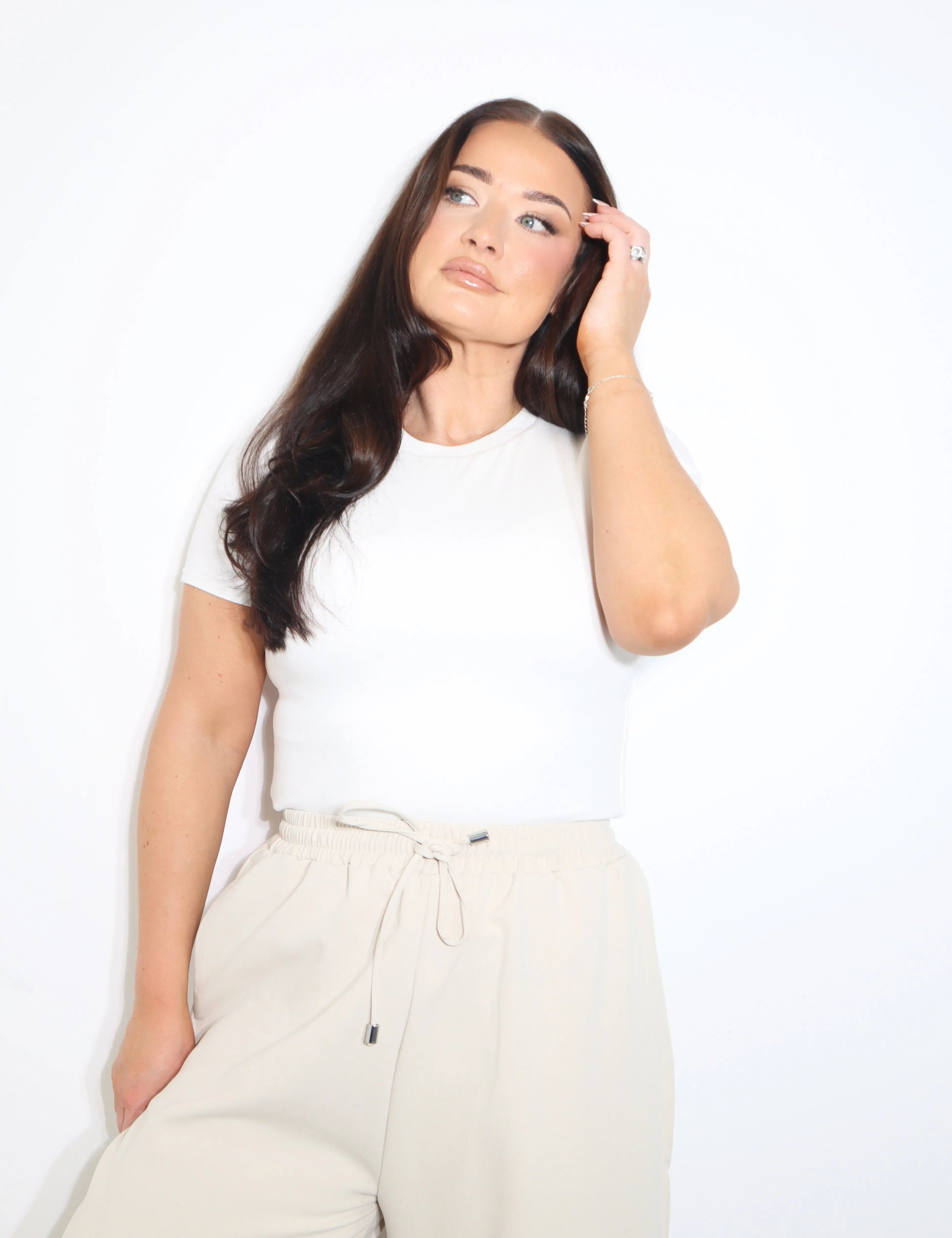 Luxe Ribbed Knit ‘Lauren’ Top - Frost RELR