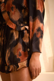 High Waisted Blurred Print Floaty Shorts 'Lucy' - Anti Chafing (Limited Edition)
