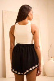 Gold Ring Detail Halterneck 'Nell' Bodysuit - Coconut (Limited Edition)