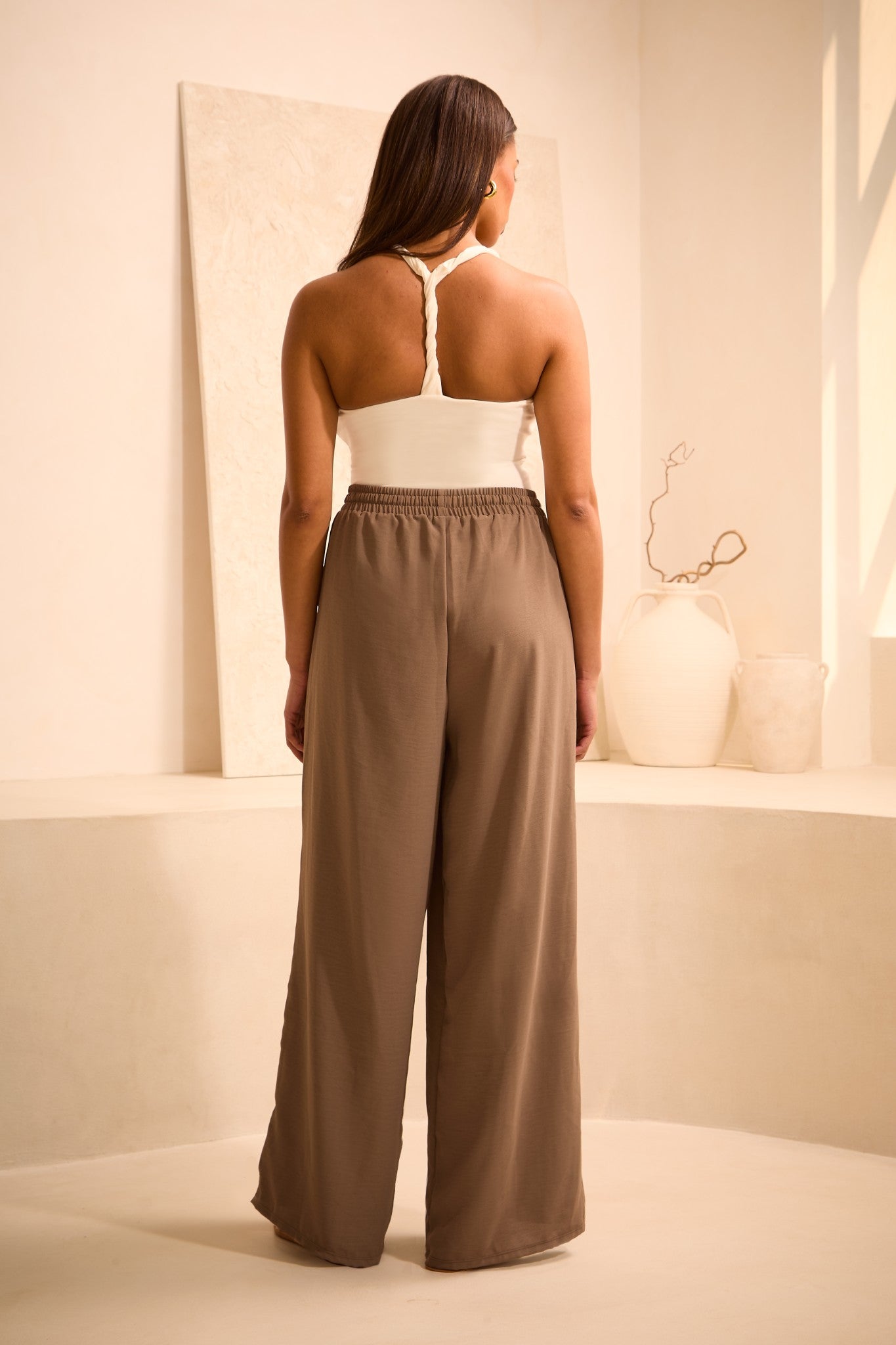 Scoop Square Neck 'Amelia' Bodysuit With Twist Back - Coconut (Limited Edition)