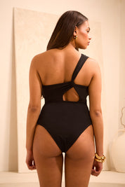 One Shoulder Cut Out 'Hallie' Bodysuit - Black (Limited Edition)
