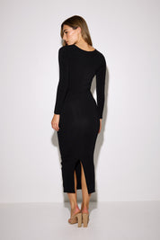 Long Sleeve Side Scoop Maxi 'Lexi' Dress