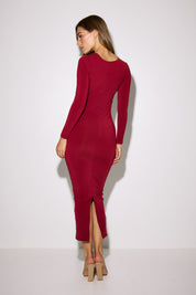Long Sleeve Side Scoop Maxi 'Lexi' Dress