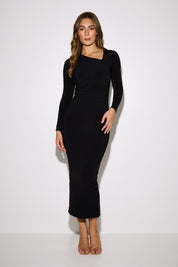 Long Sleeve Side Scoop Maxi 'Lexi' Dress