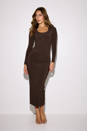 Long Sleeve Scoop Neck Maxi 'Lola' Dress