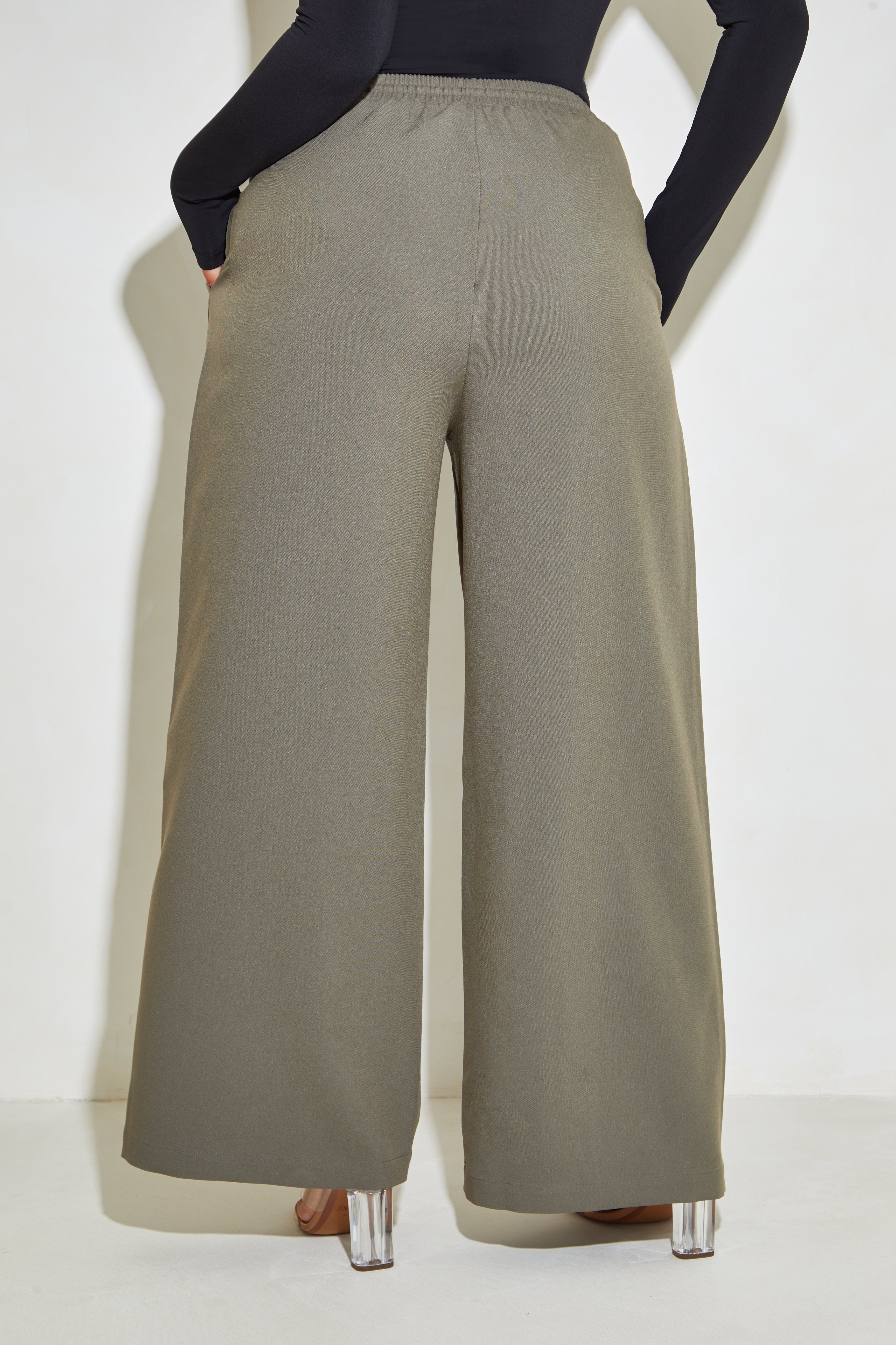 High Waisted Wide Leg ‘Mila’ Trousers - Sea Turtle