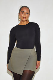 Long Sleeve Crew Neck 'Yas' Bodysuit - Black