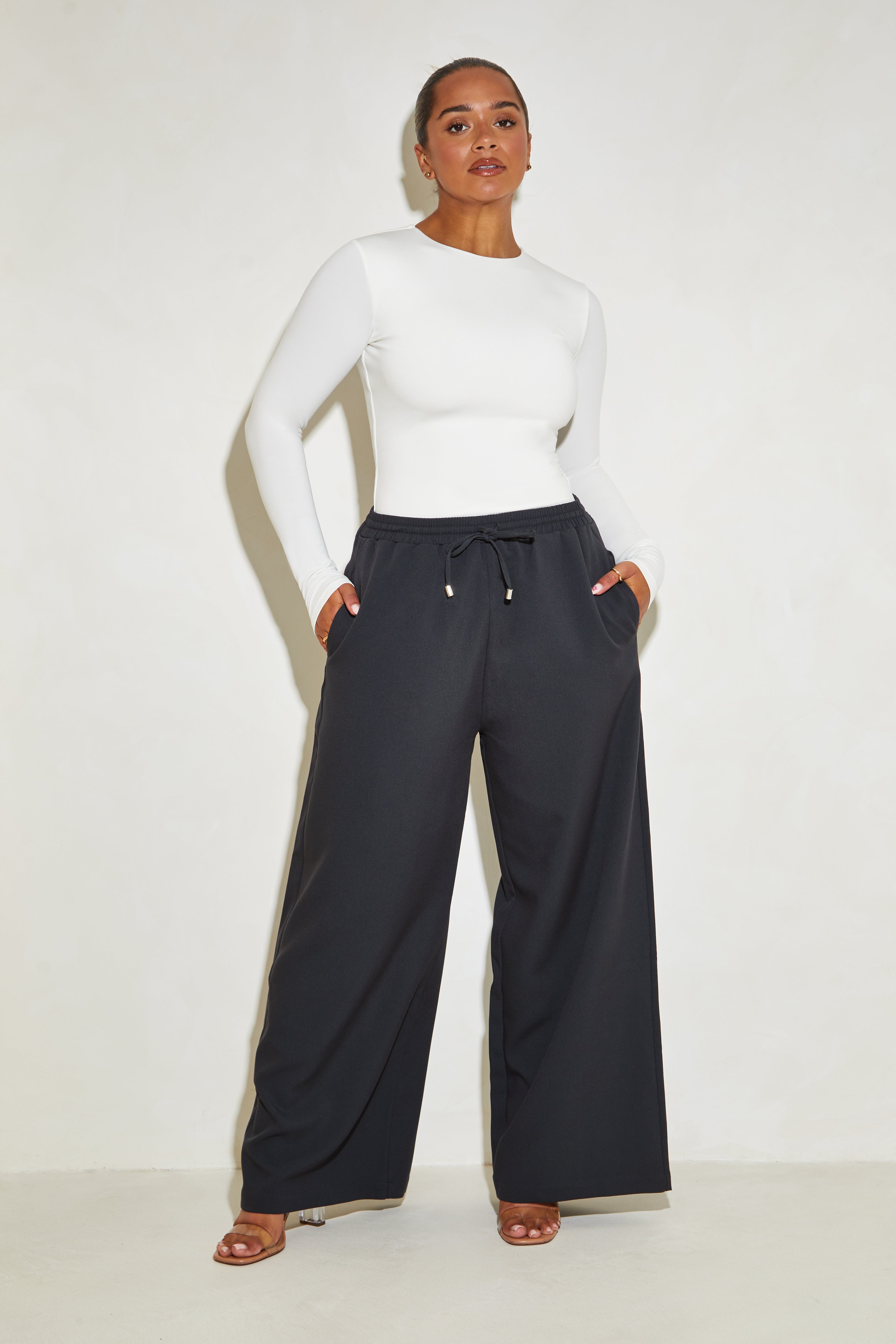 Long Sleeve Crew Neck 'Yas' Bodysuit - Coconut