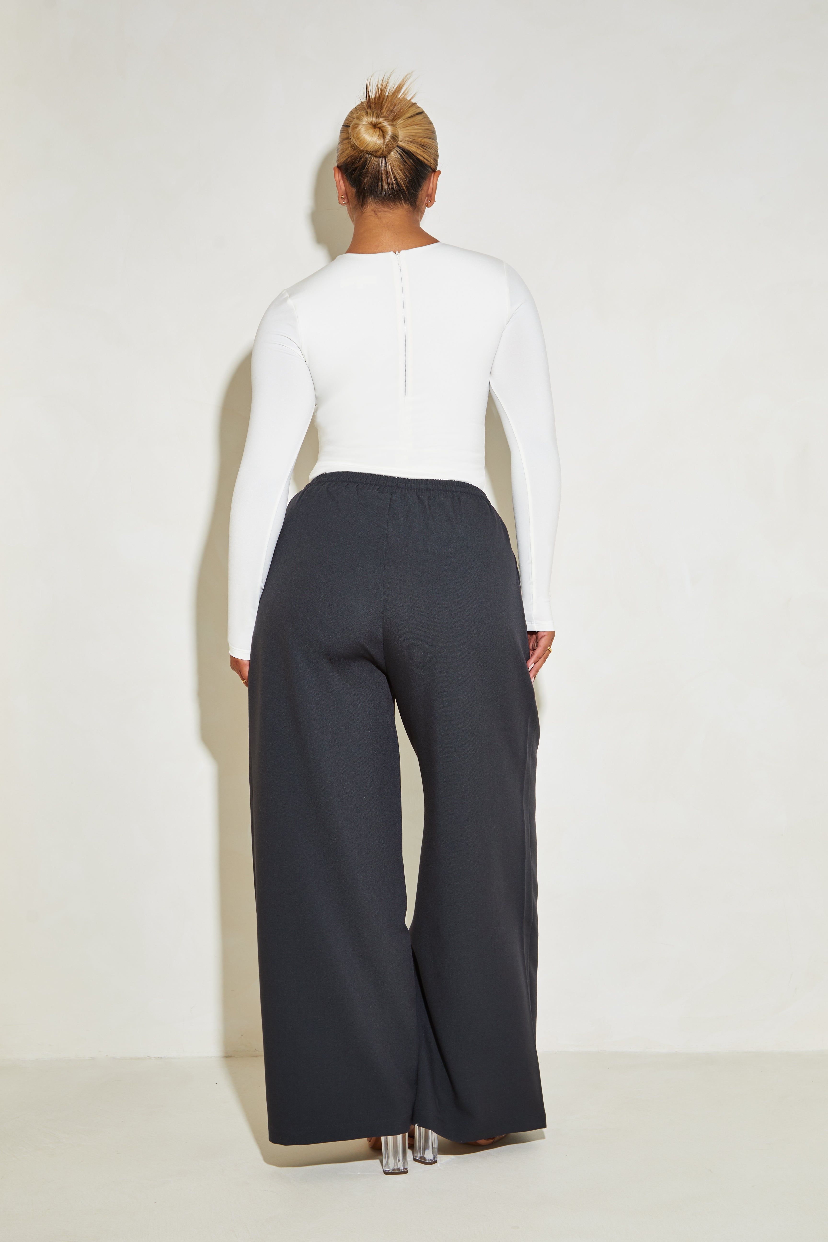 High Waisted Wide Leg ‘Mila’ Trousers - Black