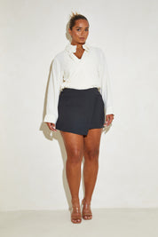 Tailored High Waisted ‘Kirsty’ Skort - Black