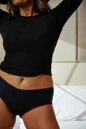 High Rise Lace Trim Brazilian Briefs (3-Pack)