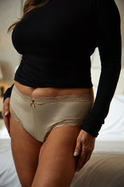 High Rise Lace Trim Brazilian Briefs (3-Pack)