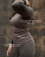 Dani Crew Neck Long Sleeve Ruched Side Top