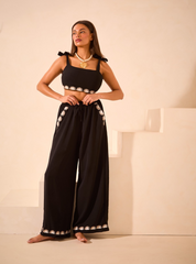 Embroidered 'Millie' Tie Shoulder Strap Crop Top (Limited Edition)