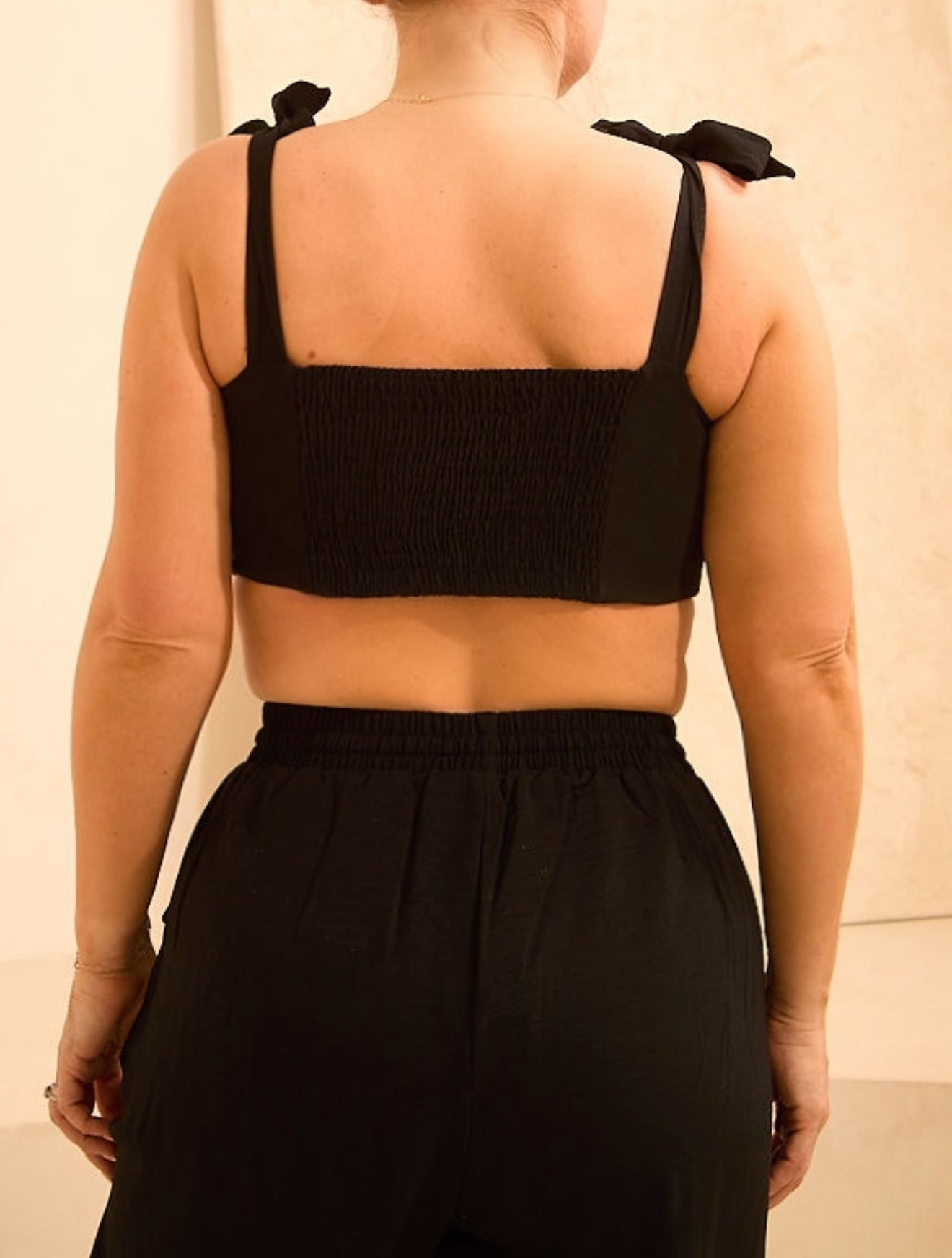 Embroidered 'Millie' Tie Shoulder Strap Crop Top (Limited Edition)