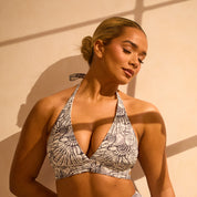 Halter Neck Tie Bikini Top - Shell