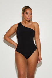 One Shoulder Cut Out 'Hallie' Bodysuit - Black (Limited Edition)
