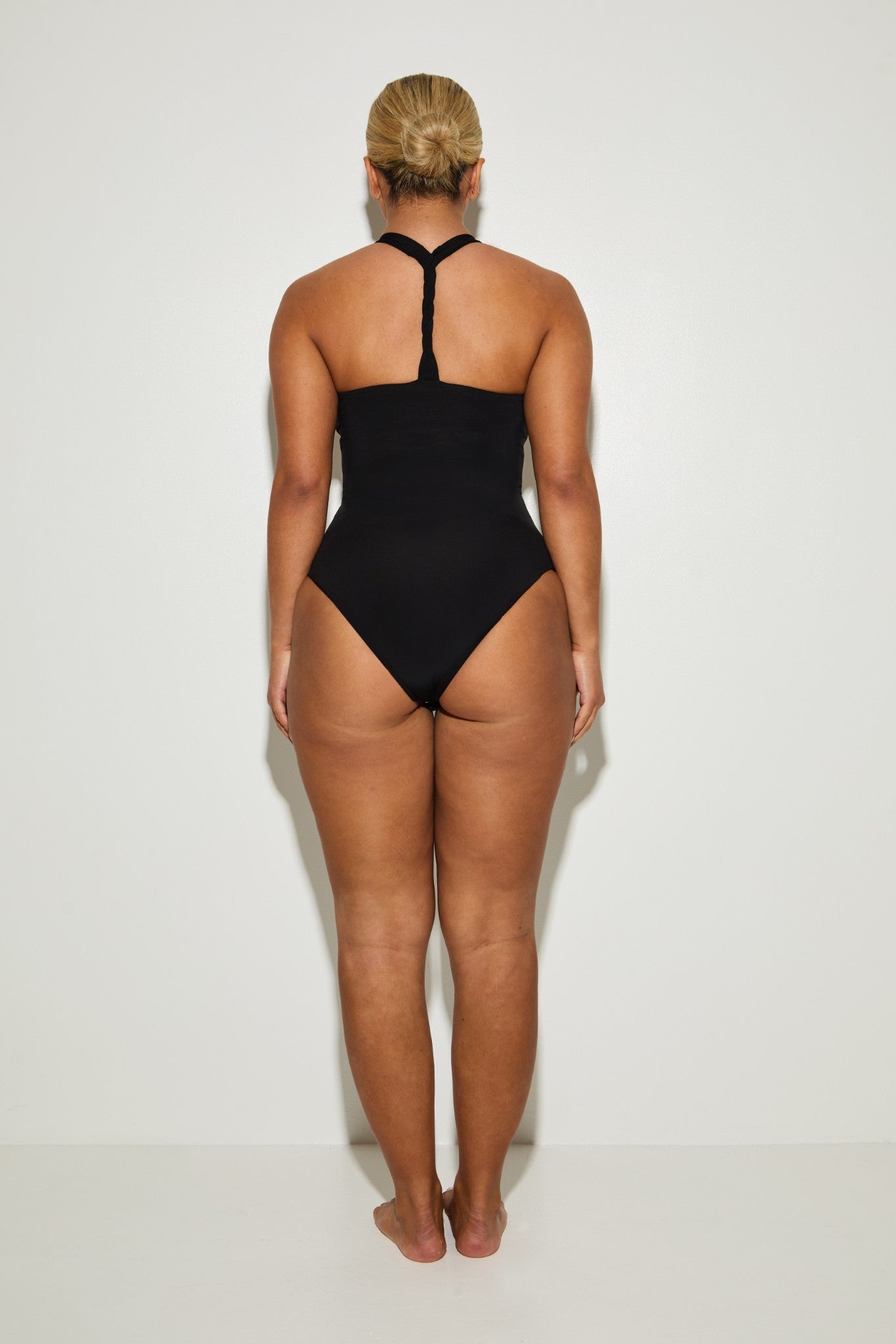 Scoop Square Neck 'Amelia' Bodysuit With Twist Back - Black (Limited Edition)