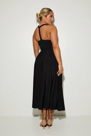 Scoop Square Neck 'Amelia' Bodysuit With Twist Back - Black (Limited Edition)