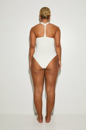 Scoop Square Neck 'Amelia' Bodysuit With Twist Back - Coconut (Limited Edition)