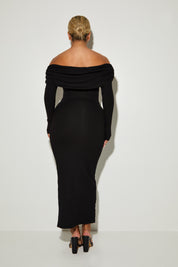 Off The Shoulder Ribbed Maxi 'Amy' Dress