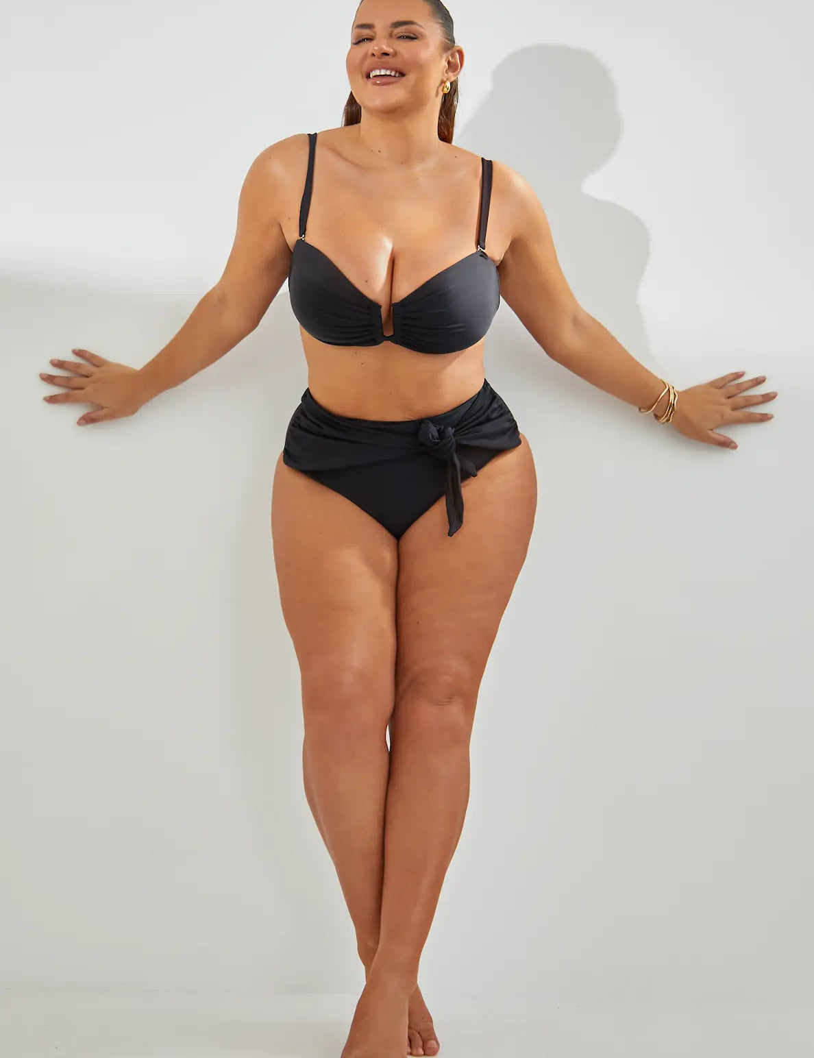 High-Waisted Tie Side Tummy Control Bikini Bottom RELR