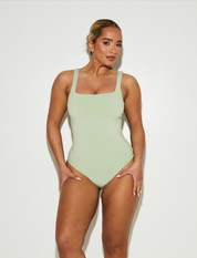 Square Neck Sleeveless 'Jade' Bodysuit - Matcha