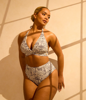 Halter Neck Tie Bikini Top - Shell