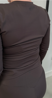 Dani Crew Neck Long Sleeve Ruched Side Top