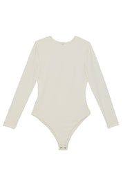 Long Sleeve Crew Neck 'Yas' Bodysuit - Coconut