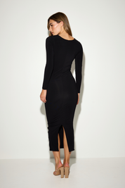 Long Sleeve Side Scoop Maxi 'Lexi' Dress