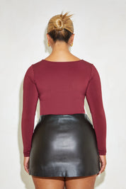 Twist Front Faux Leather 'Billie' Mini Skort Elrstyle