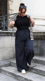 High Waisted Wide Leg ‘Mila’ Trousers - Black Elrstyle