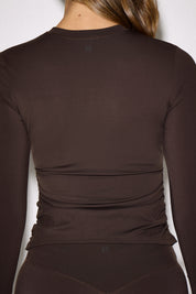 Dani Crew Neck Long Sleeve Ruched Side Top