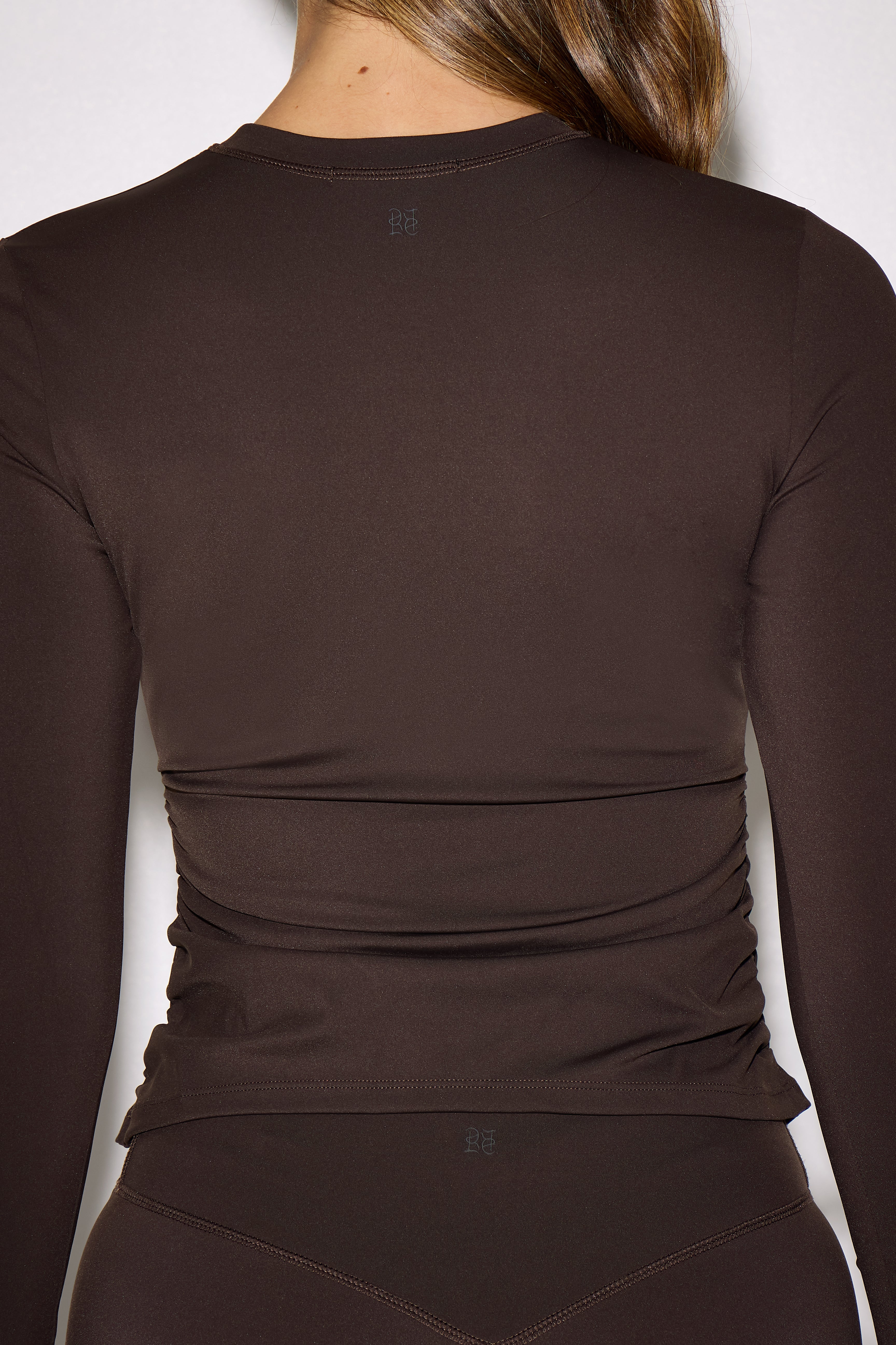 Dani Crew Neck Long Sleeve Ruched Side Top