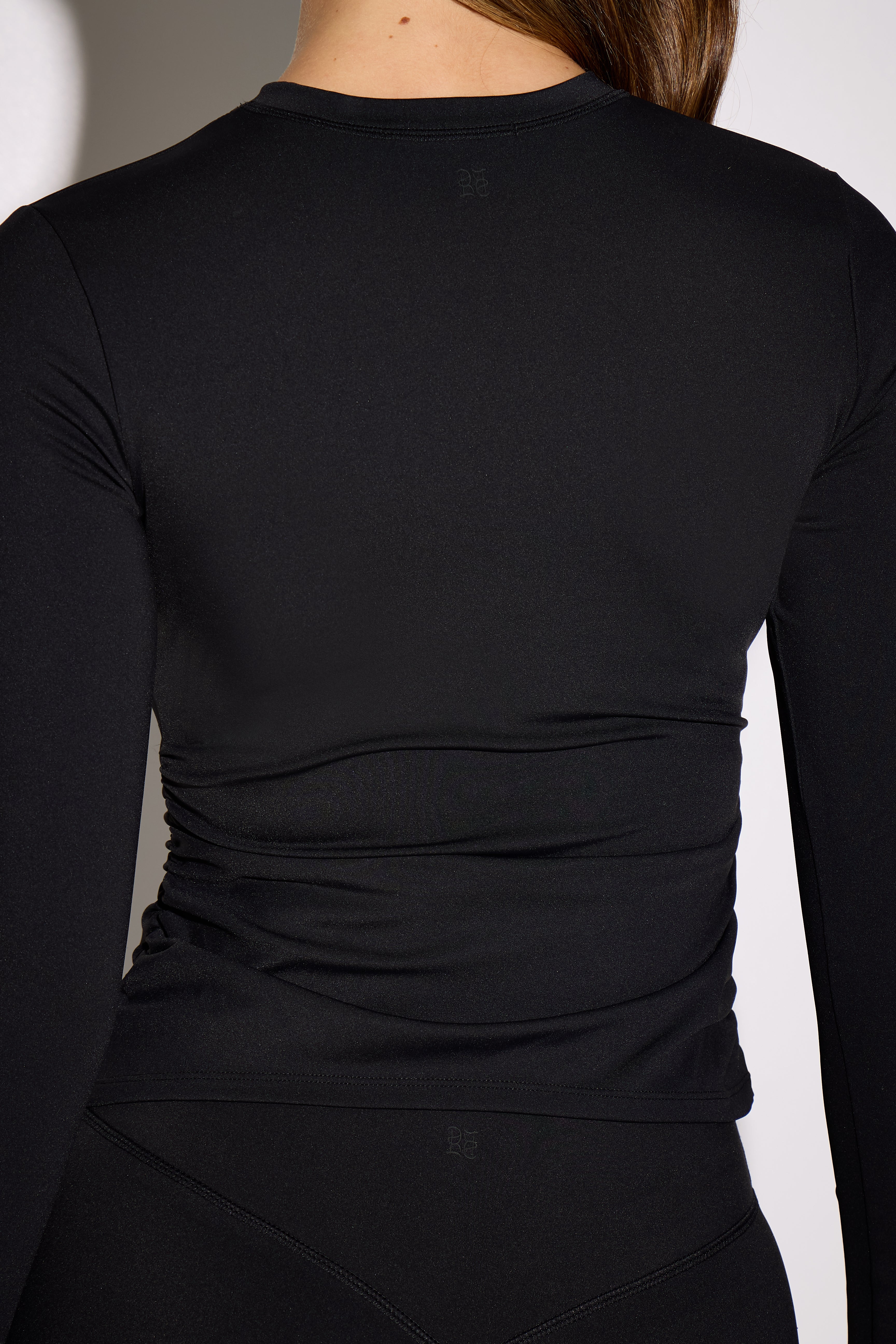Dani Crew Neck Long Sleeve Ruched Side Top