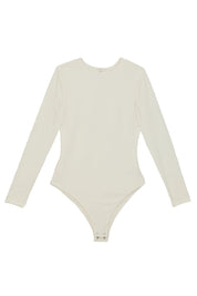Long Sleeve Crew Neck 'Yas' Bodysuit - Coconut Elrstyle
