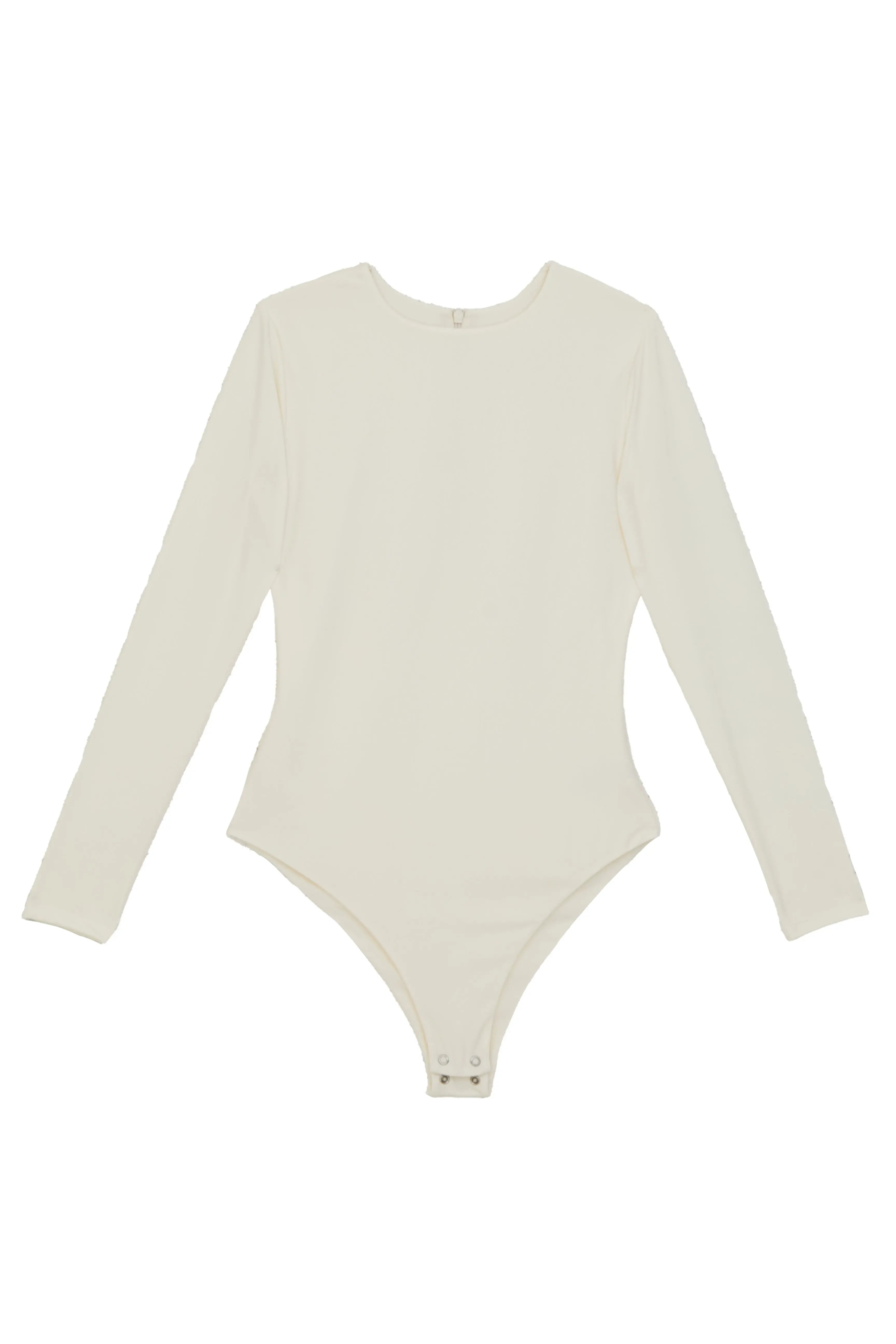 Long Sleeve Crew Neck 'Yas' Bodysuit - Coconut Elrstyle