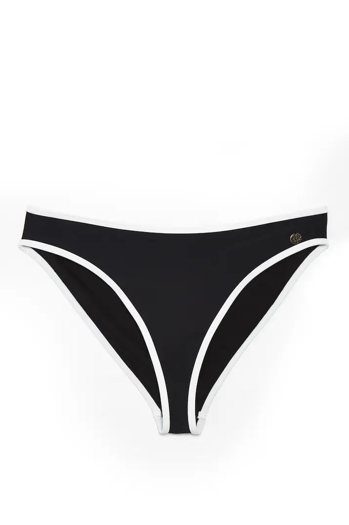 Contrast Trim Hipster/Low-Rise Full-Coverage Bikini Bottoms Elrstyle