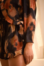 High Waisted Blurred Print Floaty Shorts 'Lucy' - Anti Chafing (Limited Edition) RELR