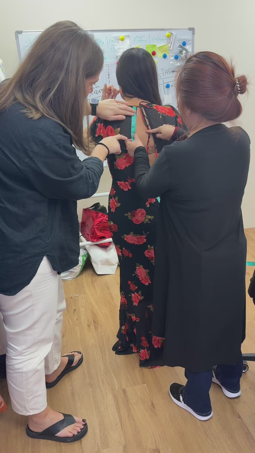 Rose Print V-Neck Angel Sleeve 'Ivy' Maxi Dress