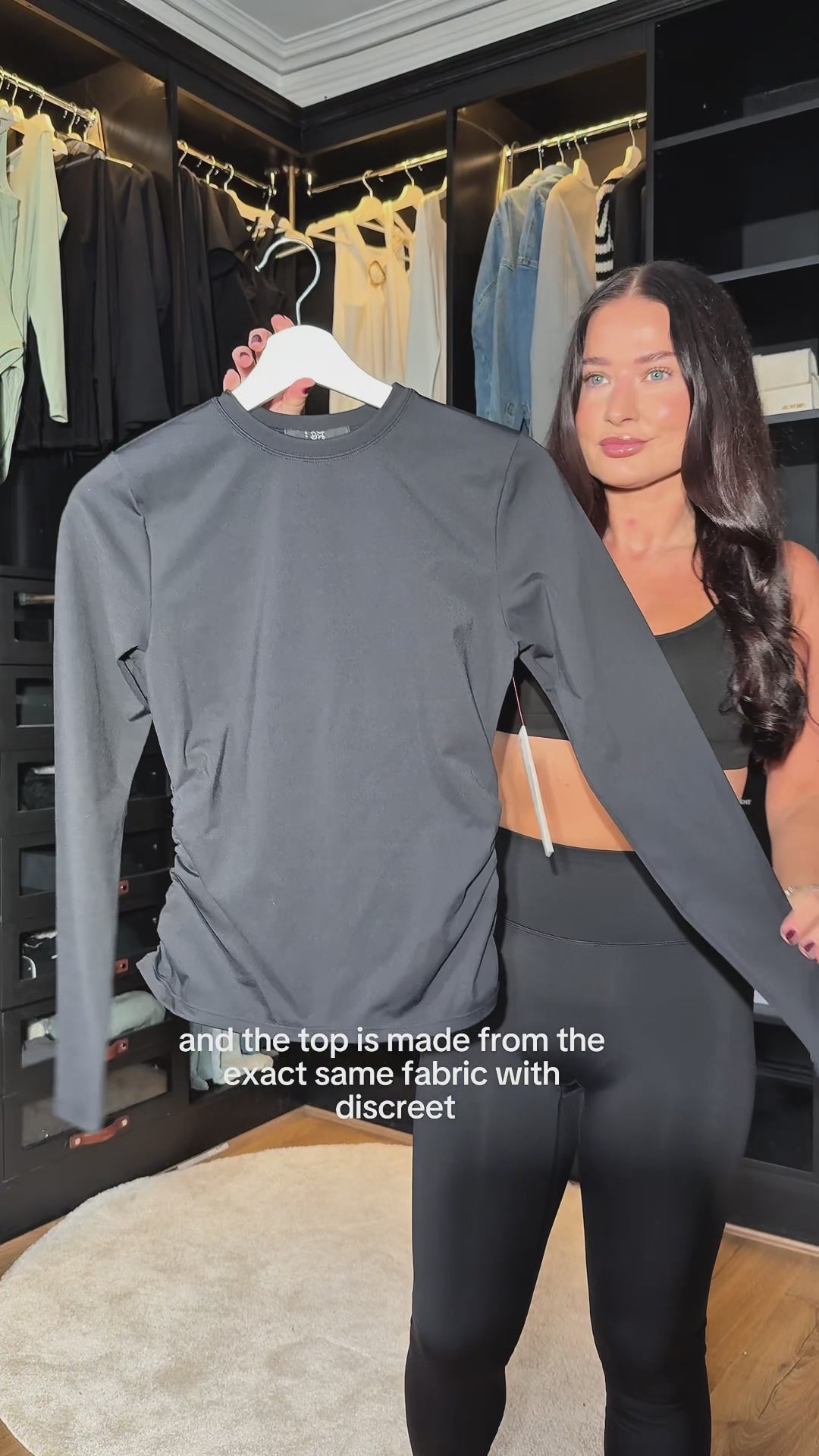 Dani Crew Neck Long Sleeve Ruched Side Top